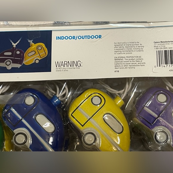 NIB RETRO TRAVEL TRAILER STRING LIGHTS,LED PARTY LIGHTS 8 FOOT 10 LIGHTS CAMCO - Picture 3 of 3